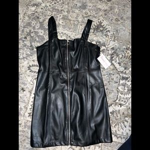 Zip-up leather jumper